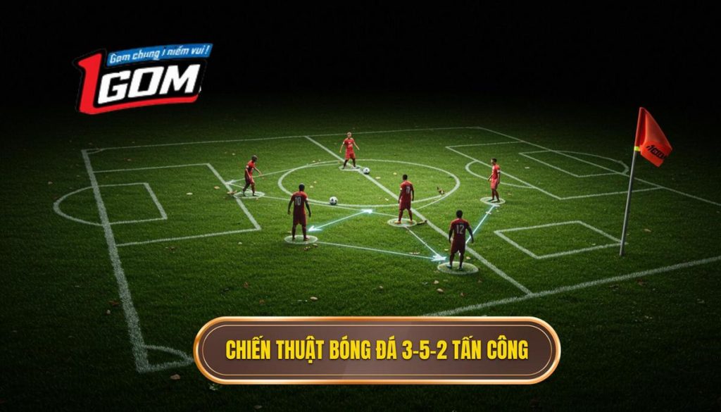 Chiến thuật bóng đá 3-5-2 tấn công