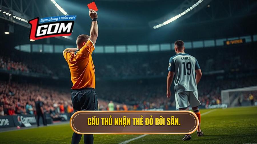 1. Cầu thủ nhận thẻ đỏ rời sân.